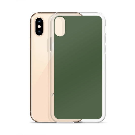 Plain Color Deep Sage iPhone Case Clear Bump Resistant CREATIVETECH