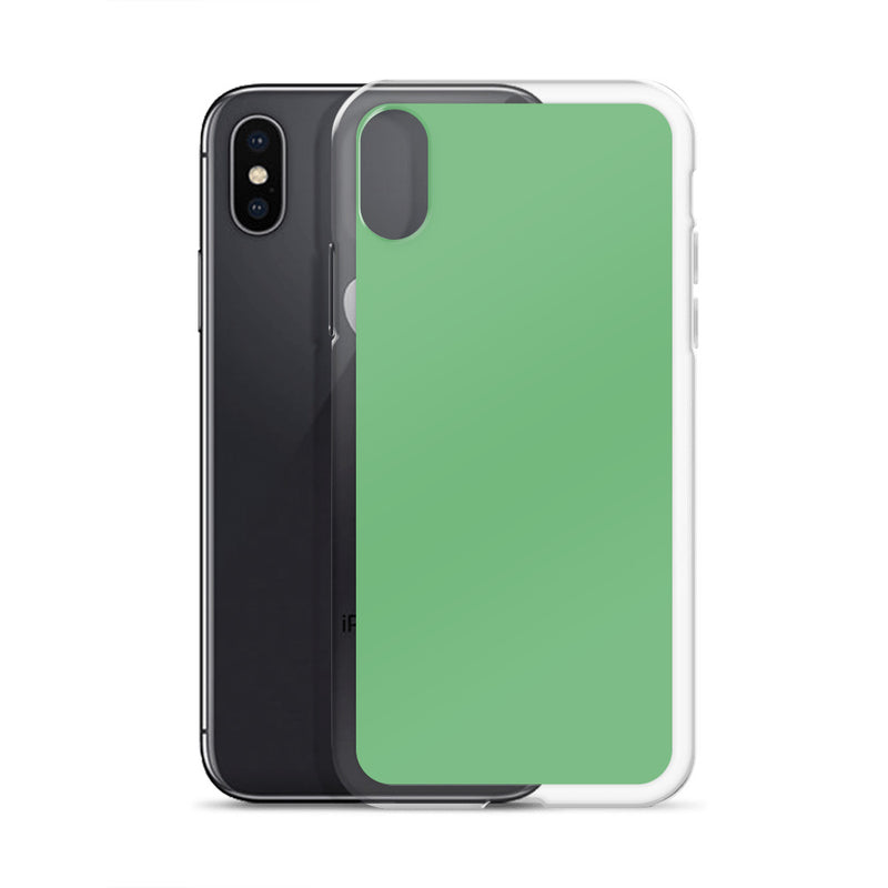 Load image into Gallery viewer, Plain Color Bay Leaf Green iPhone Case Clear Bump Resistant CREATIVETECH