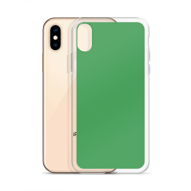 Load image into Gallery viewer, Plain Color Chateau Green iPhone Case Clear Bump Resistant CREATIVETECH