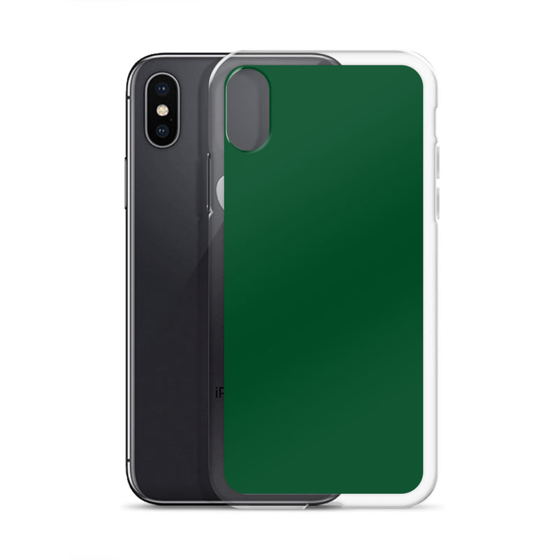 Load image into Gallery viewer, Plain Color Forest Green iPhone Case Clear Bump Resistant CREATIVETECH