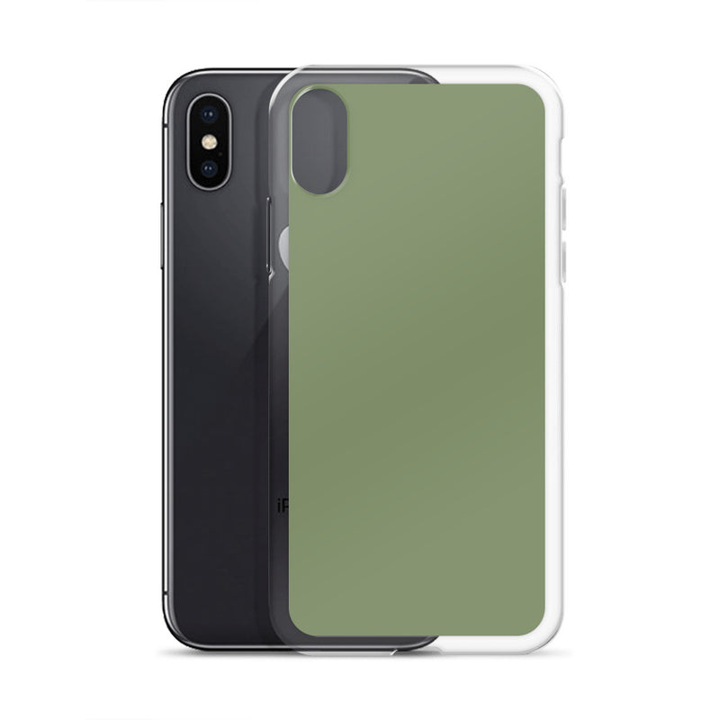 Load image into Gallery viewer, Plain Color Camouflage Green iPhone Case Clear Bump Resistant CREATIVETECH