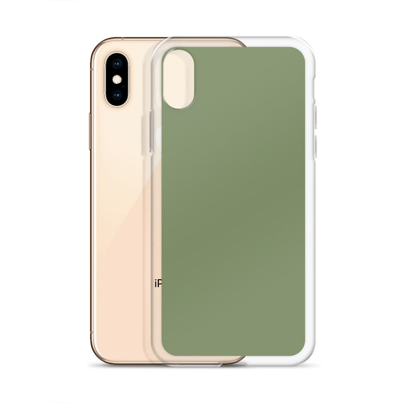 Load image into Gallery viewer, Plain Color Camouflage Green iPhone Case Clear Bump Resistant CREATIVETECH