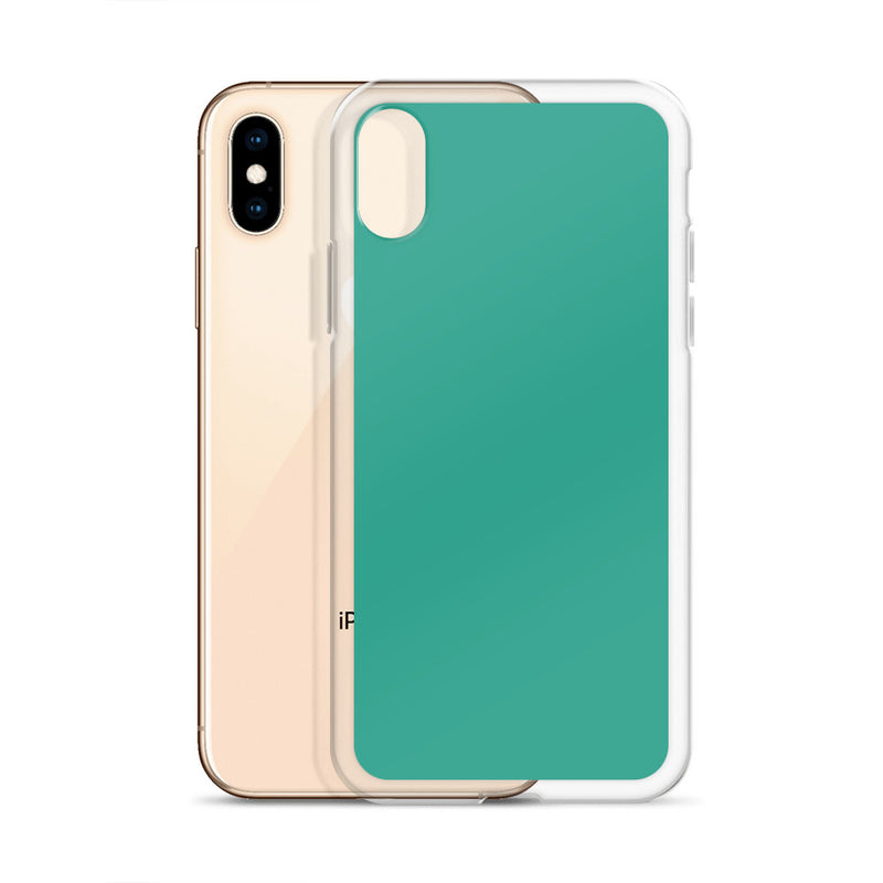 Load image into Gallery viewer, Plain Color Niagara Green iPhone Case Clear Bump Resistant CREATIVETECH