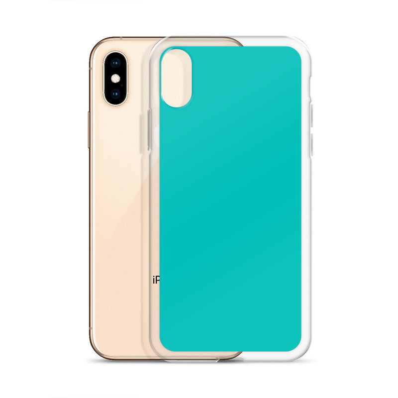 Load image into Gallery viewer, Plain Color Iris Blue iPhone Case Clear Bump Resistant CREATIVETECH