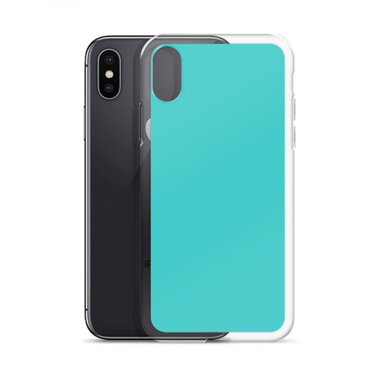 Plain Color Turquoise Blue iPhone Case Clear Bump Resistant CREATIVETECH