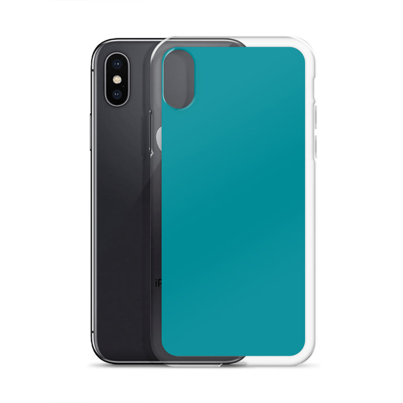 Load image into Gallery viewer, Plain Color Eastern Blue iPhone Case Clear Bump Resistant CREATIVETECH