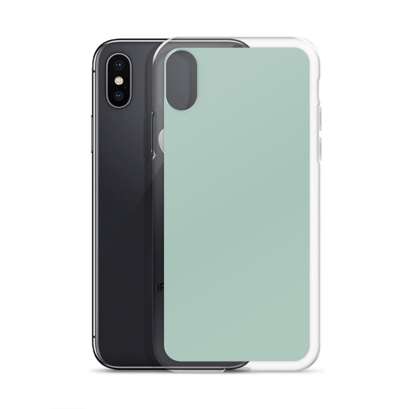 Load image into Gallery viewer, Plain Color Opal Green Blue iPhone Case Clear Bump Resistant CREATIVETECH