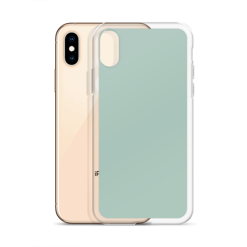 Load image into Gallery viewer, Plain Color Opal Green Blue iPhone Case Clear Bump Resistant CREATIVETECH