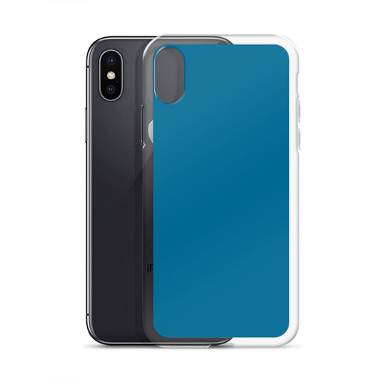 Plain Color Cerulean Blue iPhone Case Clear Bump Resistant CREATIVETECH
