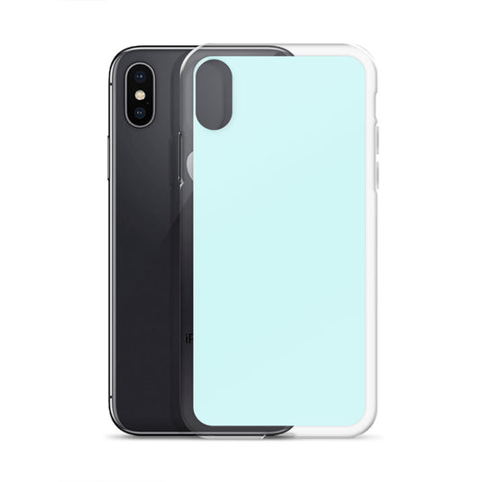 Plain Color Light Cyan Blue iPhone Case Clear Bump Resistant CREATIVETECH