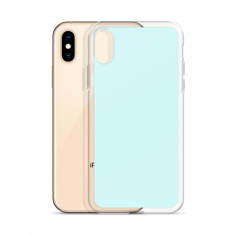 Load image into Gallery viewer, Plain Color Light Cyan Blue iPhone Case Clear Bump Resistant CREATIVETECH