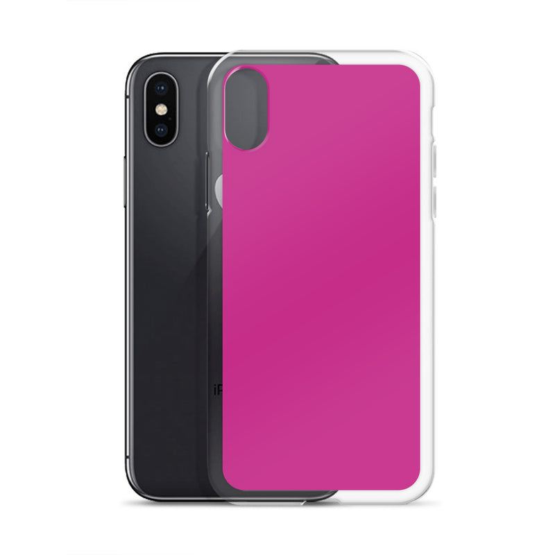 Load image into Gallery viewer, Medium Red Violet iPhone Clear Thin Case Plain Color CREATIVETECH