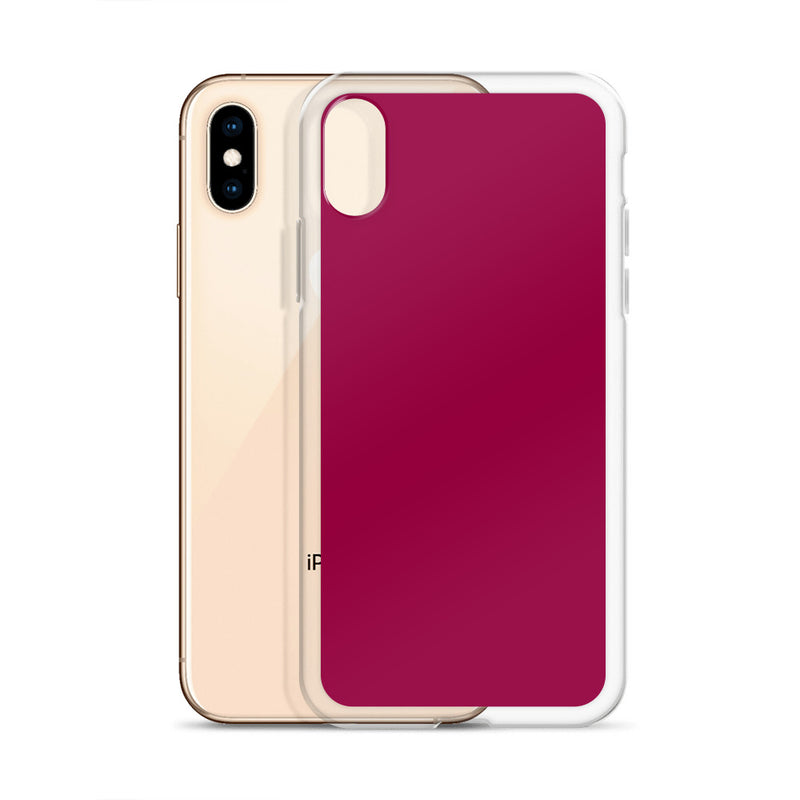 Load image into Gallery viewer, Light Burgundy Red iPhone Clear Thin Case Plain Color CREATIVETECH
