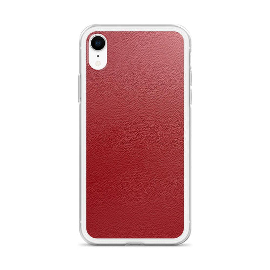 Red Leather Flexible Clear iPhone Case Bump Resistant Corners CREATIVETECH