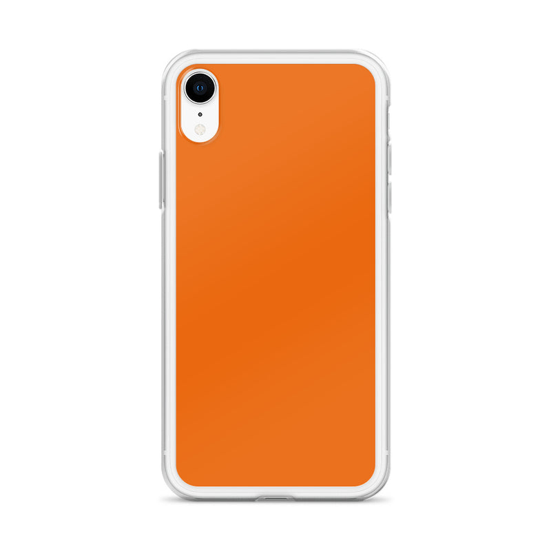 Load image into Gallery viewer, Plain Color Mango Orange iPhone Case Clear Bump Resistant Flexible CREATIVETECH