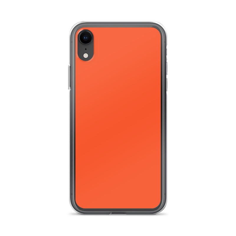 Load image into Gallery viewer, Plain Color Outrageous Orange iPhone Case Clear Bump Resistant Flexible CREATIVETECH