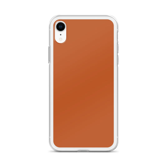 Plain Color Tenne Brown iPhone Case Clear Bump Resistant Flexible CREATIVETECH