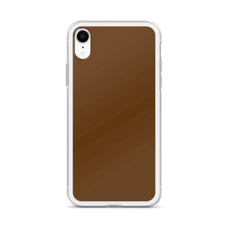 Load image into Gallery viewer, Plain Color Brown iPhone Case Clear Bump Resistant Flexible CREATIVETECH