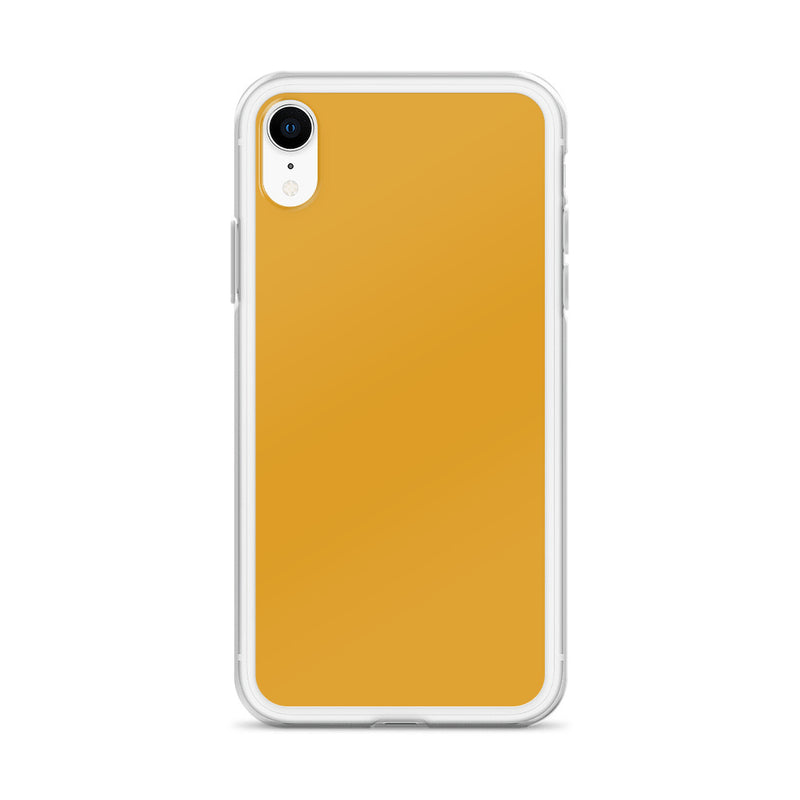 Load image into Gallery viewer, Plain Color Buttercup Orange Brown iPhone Case Clear Bump Resistant Flexible CREATIVETECH