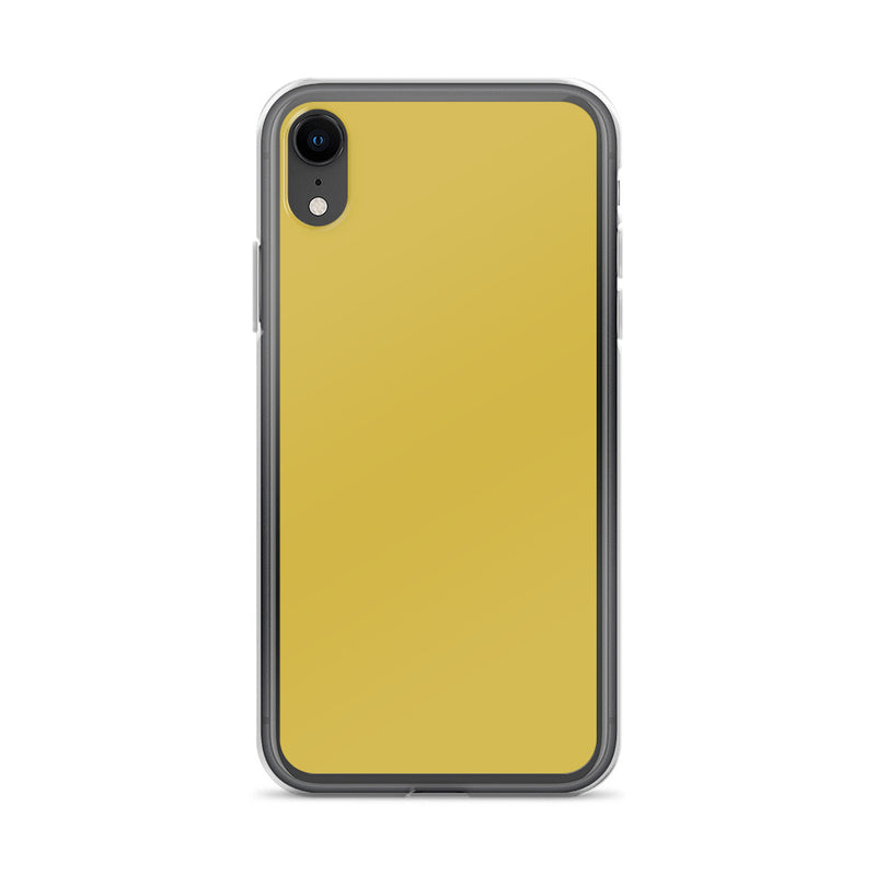 Load image into Gallery viewer, Plain Color Old Gold Yellow iPhone Case Clear Bump Resistant CREATIVETECH