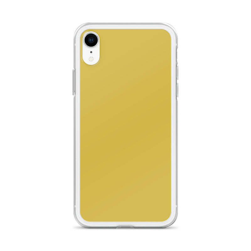 Load image into Gallery viewer, Plain Color Old Gold Yellow iPhone Case Clear Bump Resistant CREATIVETECH