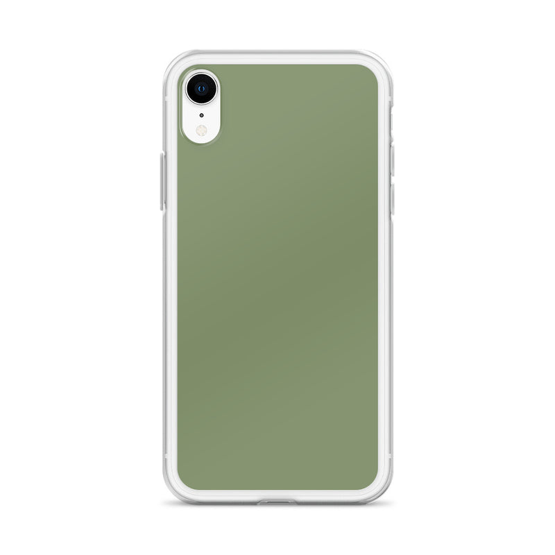 Load image into Gallery viewer, Plain Color Camouflage Green iPhone Case Clear Bump Resistant CREATIVETECH