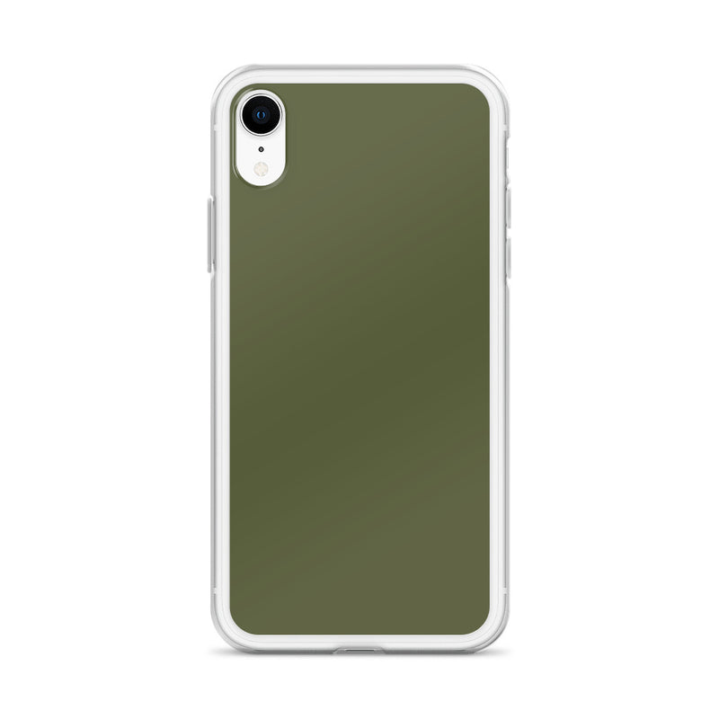Load image into Gallery viewer, Plain Color Saratoga Green iPhone Case Clear Bump Resistant CREATIVETECH