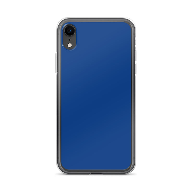 Load image into Gallery viewer, Dark Cerulean Blue iPhone Clear Thin Case Plain Color CREATIVETECH