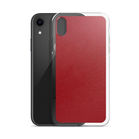 Red Leather Flexible Clear iPhone Case Bump Resistant Corners CREATIVETECH