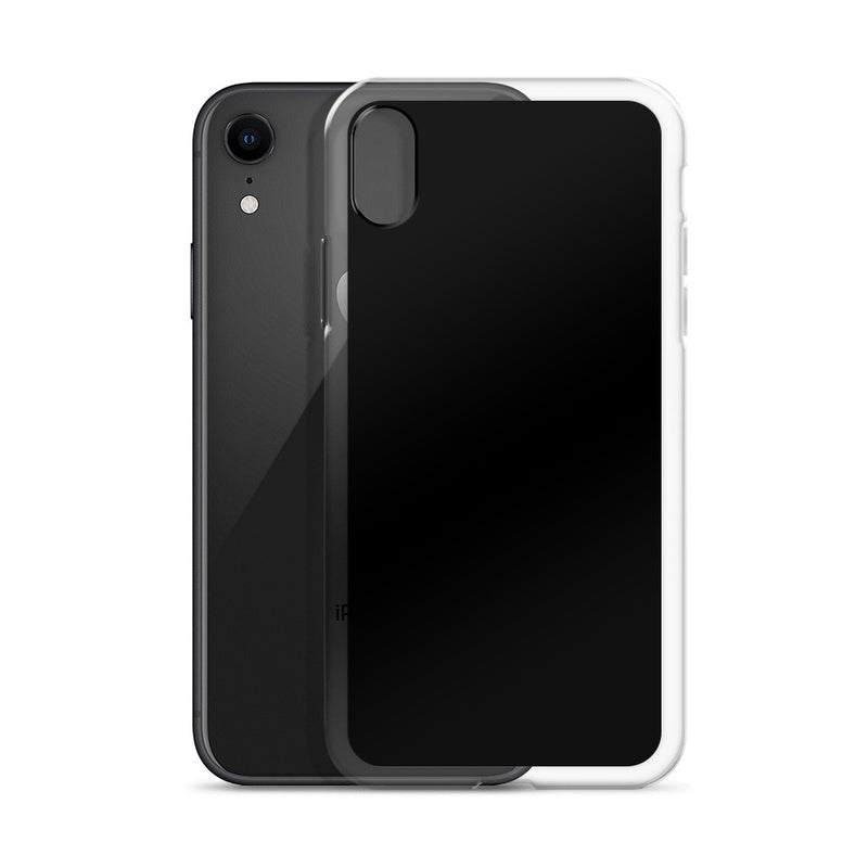 Load image into Gallery viewer, Plain Color Black iPhone Case Clear Bump Resistant Flexible CREATIVETECH