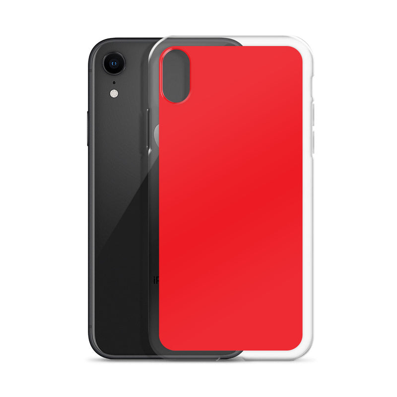 Load image into Gallery viewer, Plain Color Alizarin Red iPhone Case Clear Bump Resistant Flexible CREATIVETECH