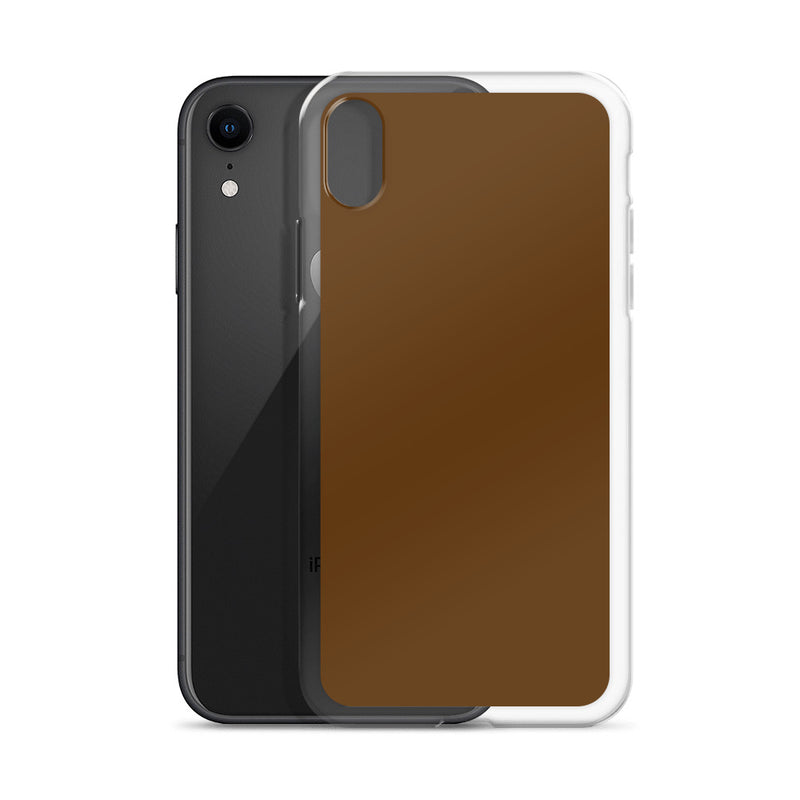 Load image into Gallery viewer, Plain Color Brown iPhone Case Clear Bump Resistant Flexible CREATIVETECH