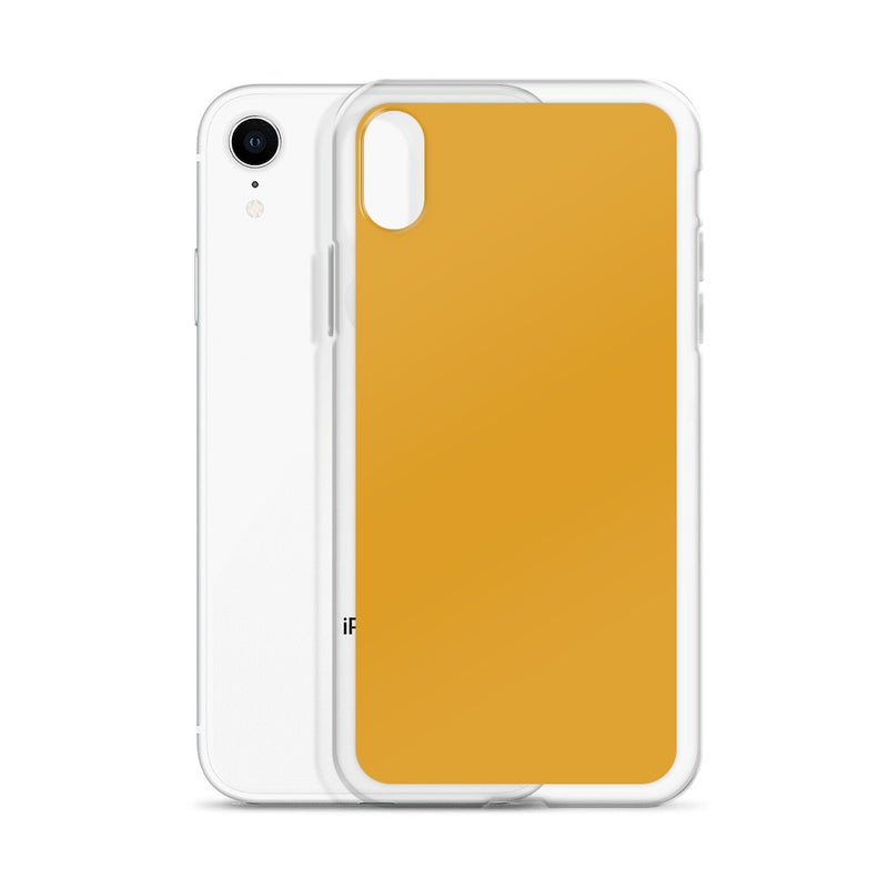 Load image into Gallery viewer, Plain Color Buttercup Orange Brown iPhone Case Clear Bump Resistant Flexible CREATIVETECH