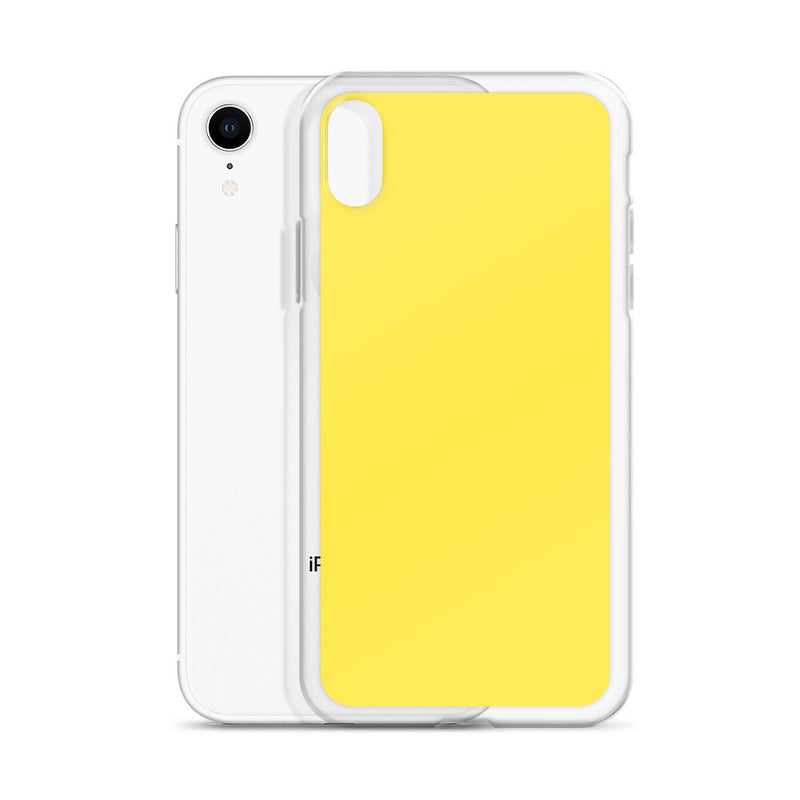 Load image into Gallery viewer, Plain Color Paris Daisy Yellow iPhone Case Clear Bump Resistant CREATIVETECH