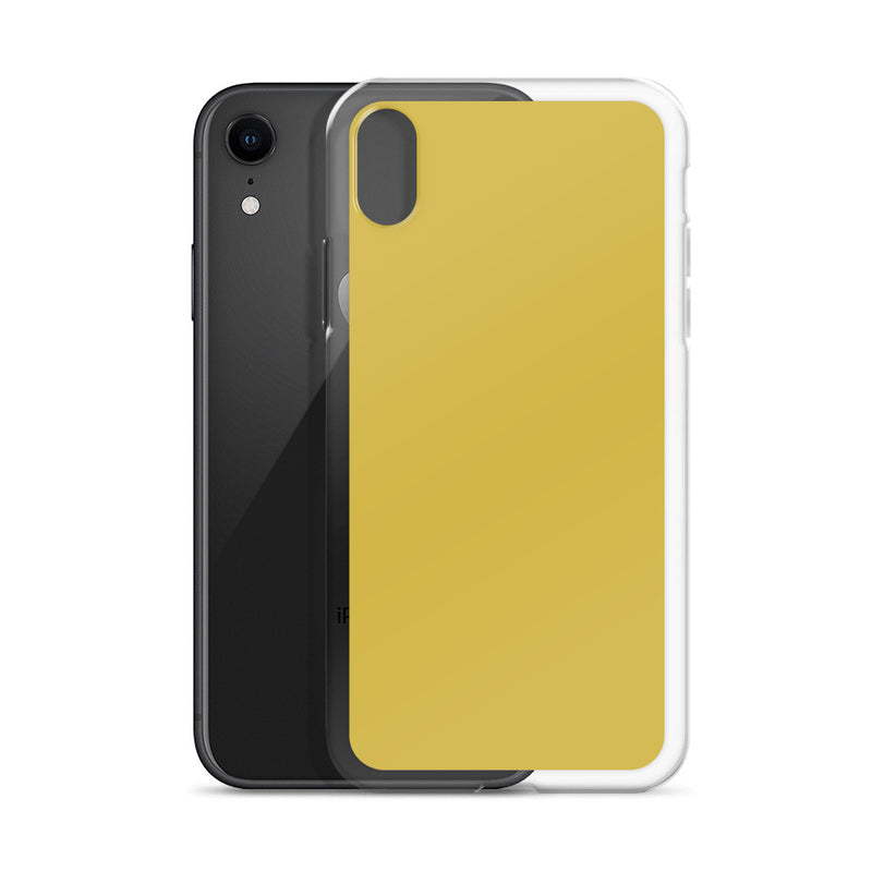 Load image into Gallery viewer, Plain Color Old Gold Yellow iPhone Case Clear Bump Resistant CREATIVETECH