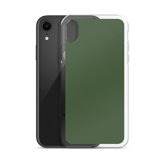 Plain Color Deep Sage iPhone Case Clear Bump Resistant CREATIVETECH