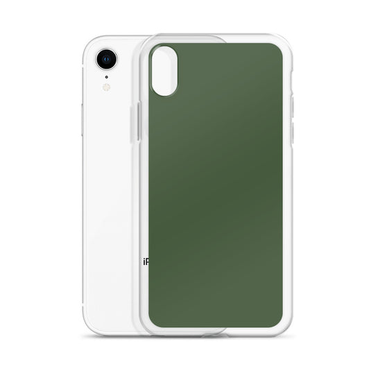 Plain Color Deep Sage iPhone Case Clear Bump Resistant CREATIVETECH