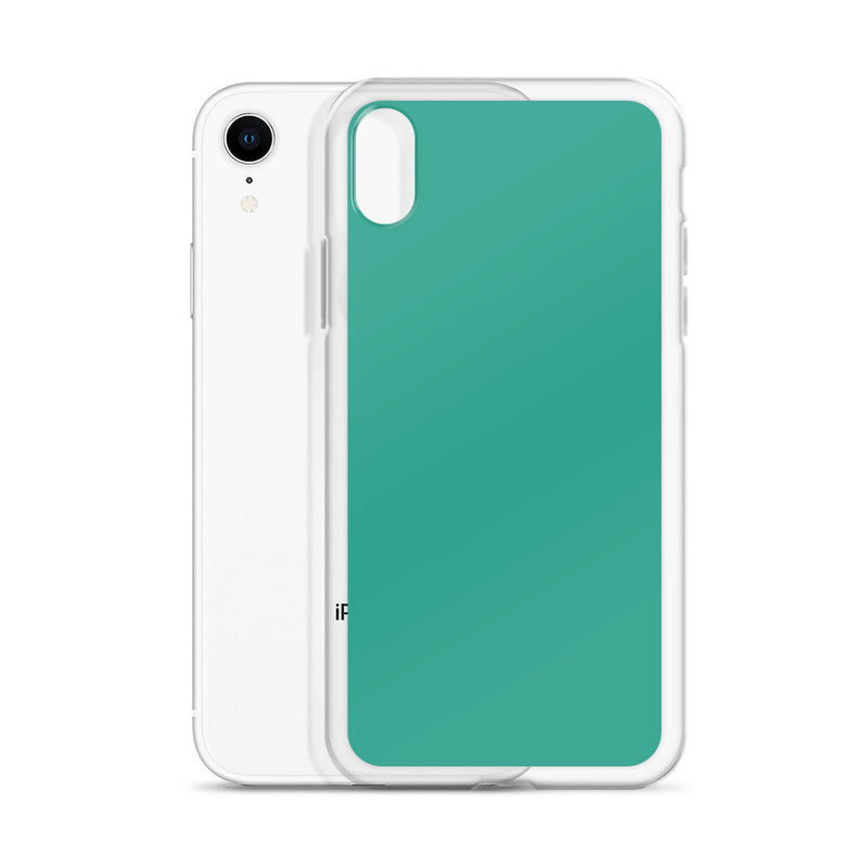 Load image into Gallery viewer, Plain Color Niagara Green iPhone Case Clear Bump Resistant CREATIVETECH