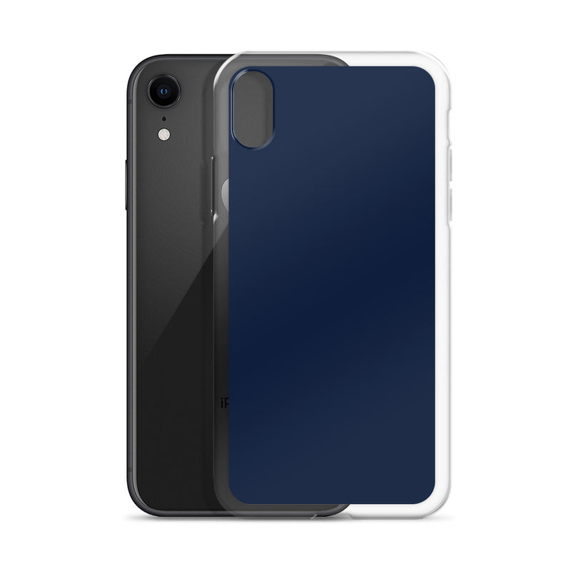Load image into Gallery viewer, Navy Blue iPhone Clear Thin Case Plain Color CREATIVETECH
