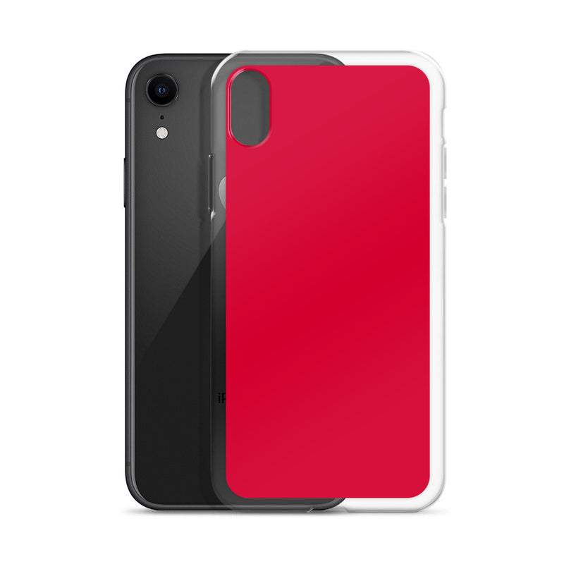 Load image into Gallery viewer, Crimson Red Red iPhone Clear Thin Case Plain Color CREATIVETECH