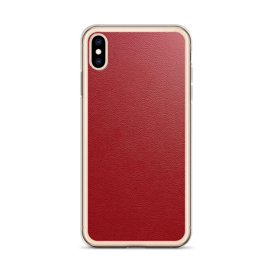 Red Leather Flexible Clear iPhone Case Bump Resistant Corners CREATIVETECH