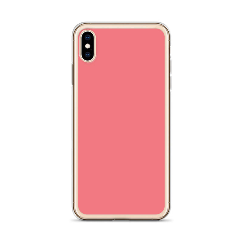Load image into Gallery viewer, Plain Color Flory Red Pink iPhone Case Clear Bump Resistant Flexible CREATIVETECH