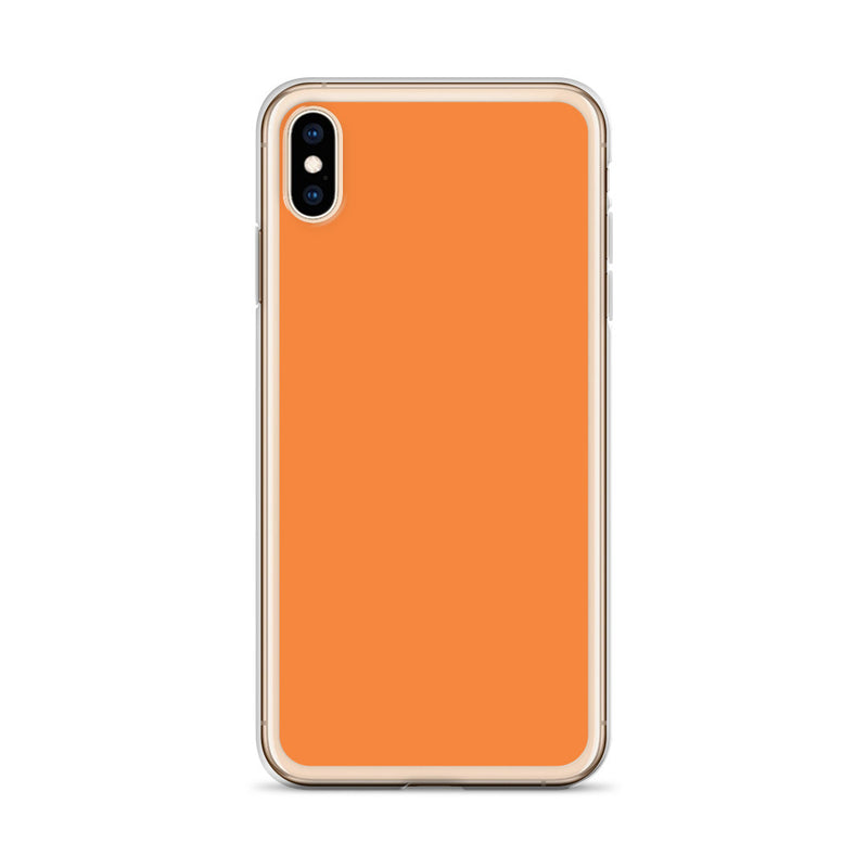Load image into Gallery viewer, Plain Color Flamenco Orange iPhone Case Clear Bump Resistant Flexible CREATIVETECH