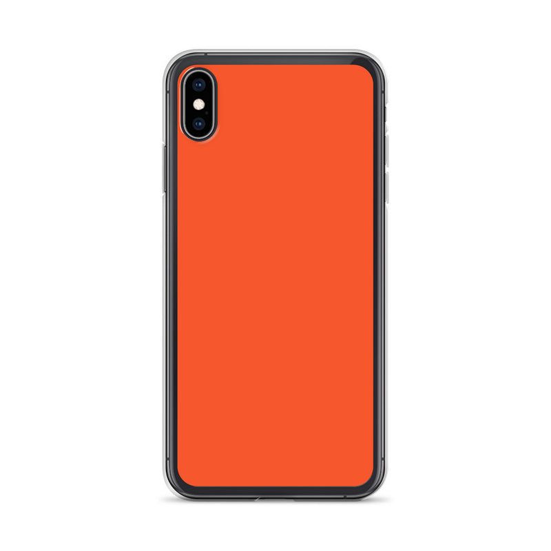 Load image into Gallery viewer, Plain Color Outrageous Orange iPhone Case Clear Bump Resistant Flexible CREATIVETECH
