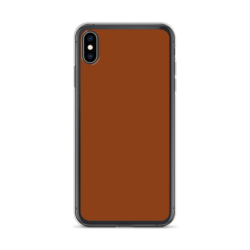 Load image into Gallery viewer, Plain Color Saddle Brown iPhone Case Clear Bump Resistant Flexible CREATIVETECH