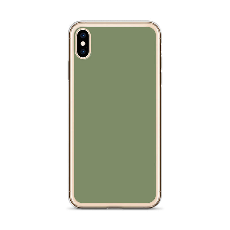 Load image into Gallery viewer, Plain Color Camouflage Green iPhone Case Clear Bump Resistant CREATIVETECH