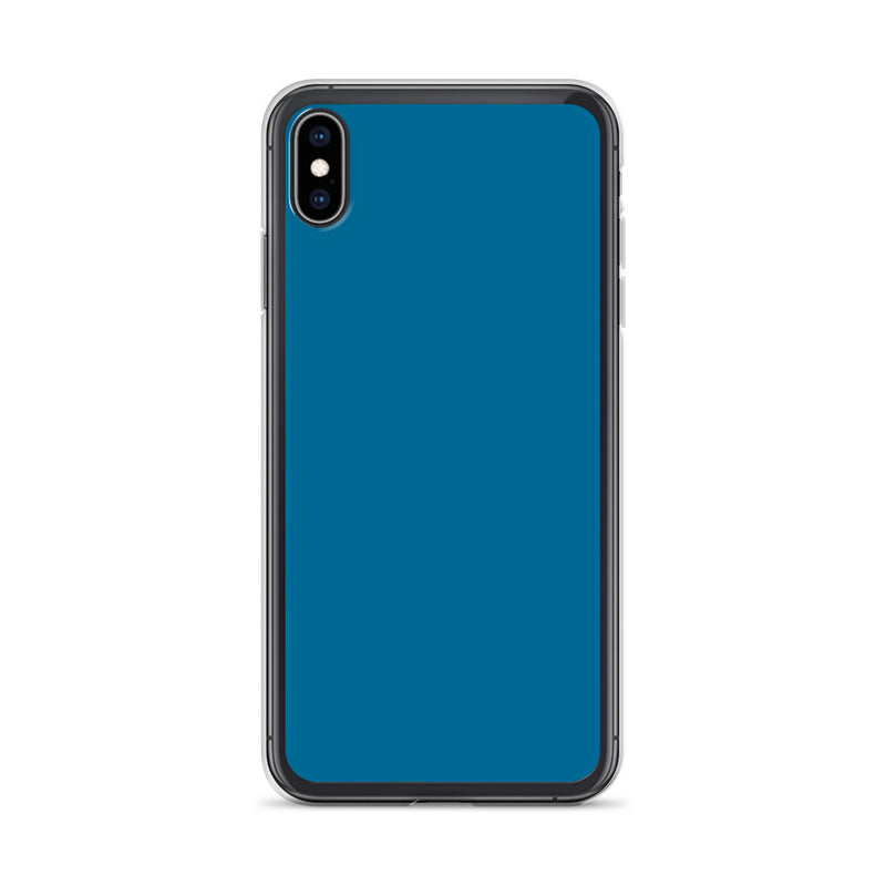 Load image into Gallery viewer, Plain Color Cerulean Blue iPhone Case Clear Bump Resistant CREATIVETECH