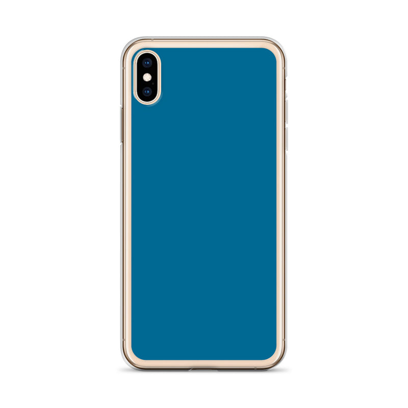 Load image into Gallery viewer, Plain Color Cerulean Blue iPhone Case Clear Bump Resistant CREATIVETECH