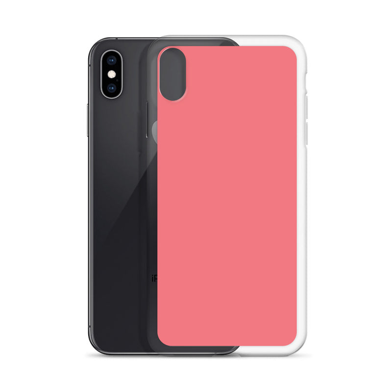 Load image into Gallery viewer, Plain Color Flory Red Pink iPhone Case Clear Bump Resistant Flexible CREATIVETECH