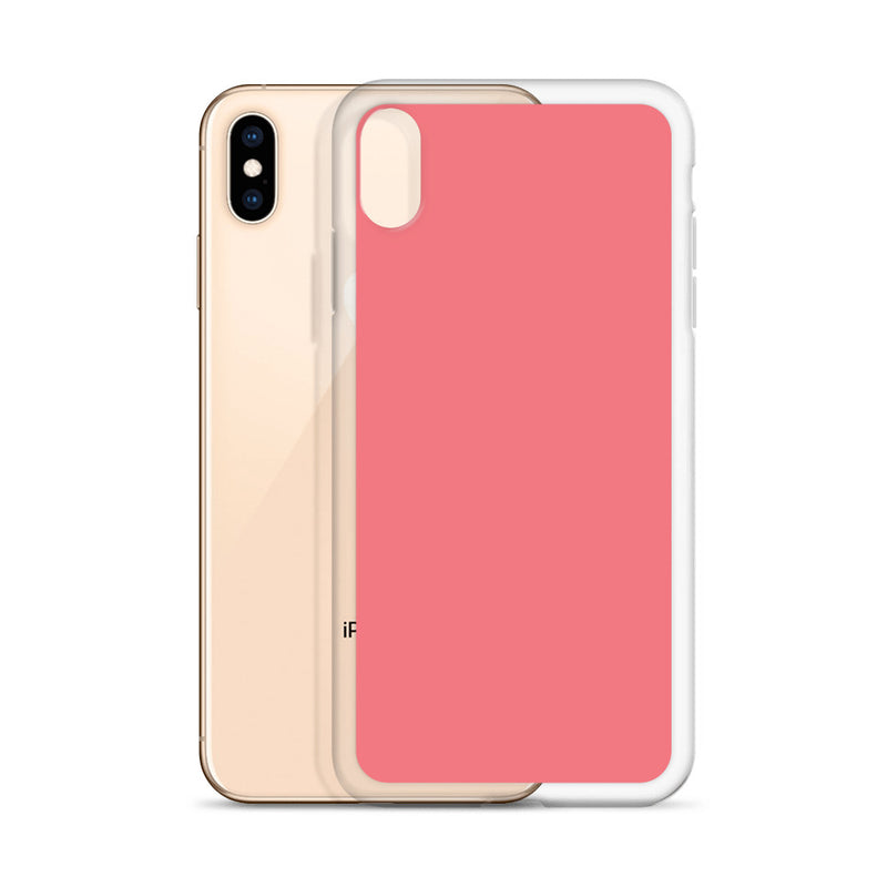Load image into Gallery viewer, Plain Color Flory Red Pink iPhone Case Clear Bump Resistant Flexible CREATIVETECH